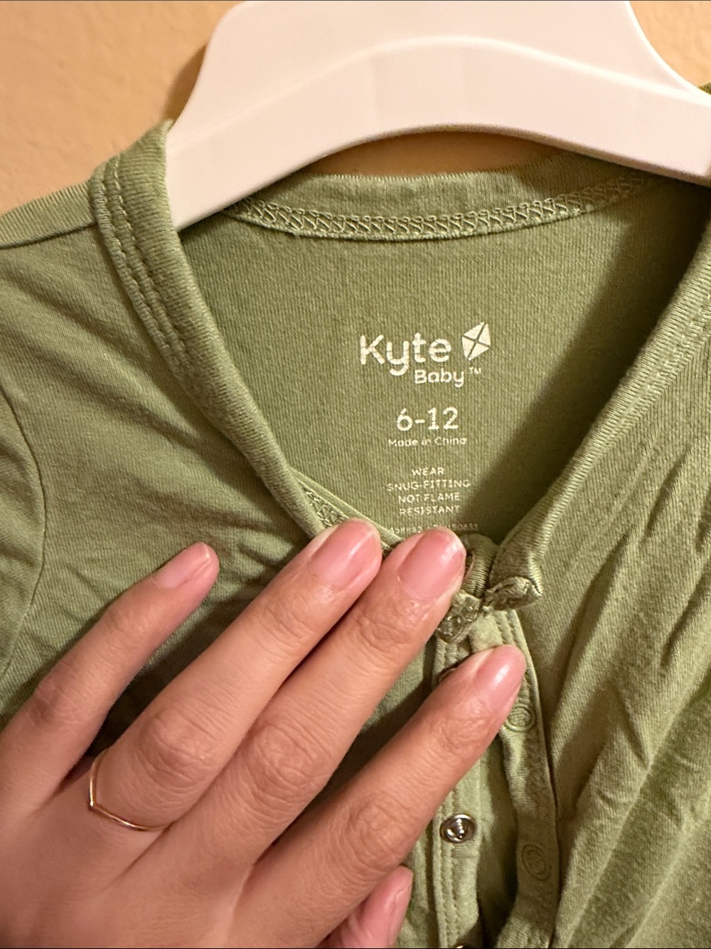 Kyte BABY Sage Green Long-Sleeve Footed One-Piece - Picture 2 of 2